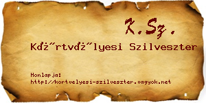 Körtvélyesi Szilveszter névjegykártya