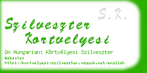 szilveszter kortvelyesi business card